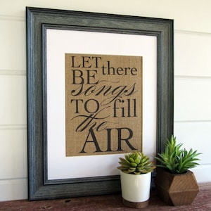 LET THERE be SONGS burlap or canvas art print image 3