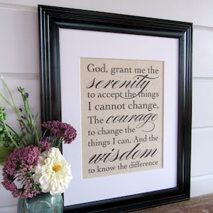 SERENITY PRAYER - burlap or canvas art print