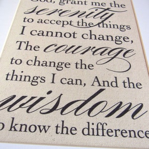 SERENITY PRAYER - burlap or canvas art print image 5