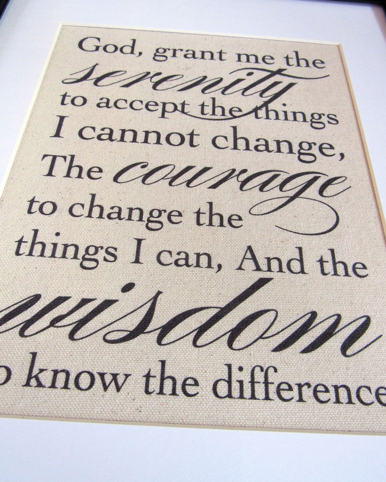 SERENITY PRAYER - burlap or canvas art print image 5