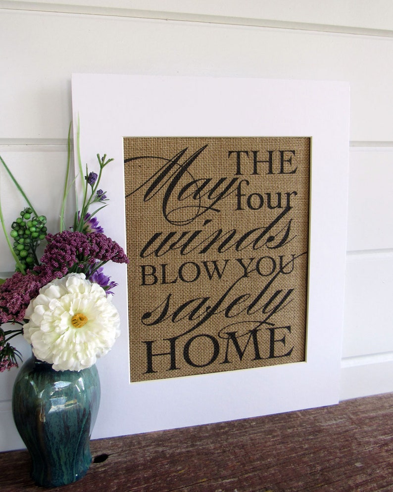 MAY the FOUR WINDS burlap or canvas art print image 2