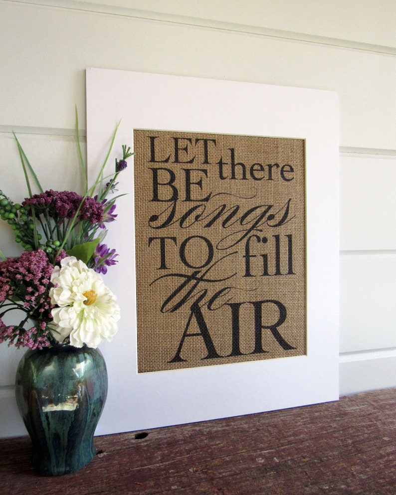 LET THERE be SONGS burlap or canvas art print image 2