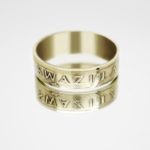Swaziland coin ring 1 Lilangeni 1995-2009, coin ring for men, womens coin ring, mens coin ring, money ring