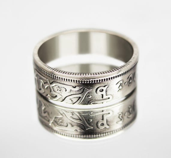 Anillo de bronce egipcio, anillo de moneda egipcia, anillo de