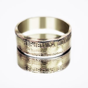 Dominican Republic Coin Ring 1 Peso 1992, coin ring for men, womens coin ring, mens coin ring, money ring