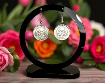 Australian Coin Earrings: Vintage 5 Cent Coins - Lightweight, Handmade