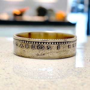 Coin Ring Peseta Spain, Authentic Spain Coin Ring, Coin Ring Peseta Spain, Man Ring From Spain, Vintage Coin Ring Spain, Spain Peseta Ring
