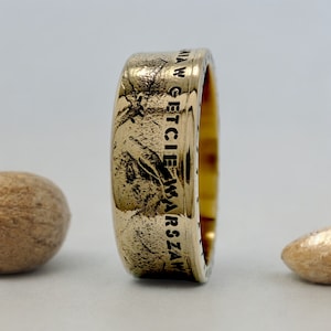 Poland Coin Ring, Vintage Poland Ring, Vintage Poland Coin Ring, Ring Made In Poland, Polish Poland Ring,Ring For Man Poland,Man Poland Ring