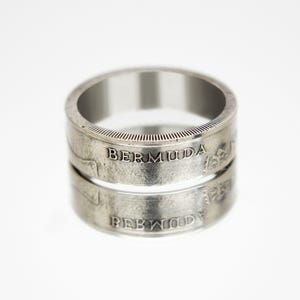 Bermuda Coin Ring 25 cents 1986-1998, coin ring for men, womens coin ring, mens coin ring, money ring