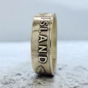 Iceland Lava Ring, Iceland Coin Ring Copper, City Ring Iceland, Ring From Iceland, Coin Ring Iceland , Man Iceland Ring,Vintage Iceland Ring
