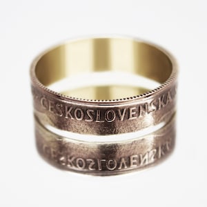 Czechoslovakia Ring Jewelry, Woman Czechoslovakia Ring, Czechoslovakia Hand Made Ring, Czechoslovakia Coin Ring,  Czechoslovakia Ring
