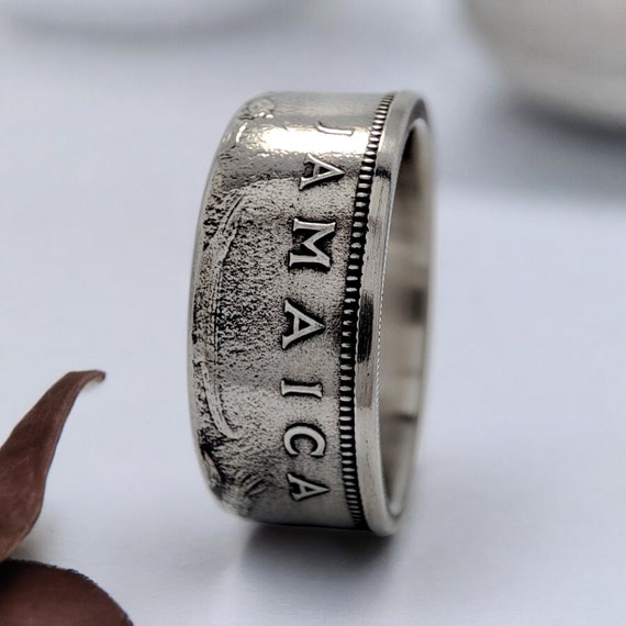Coin Ring Jamaica, Jamaica Anniversary Ring 1969, Jamaica Ring