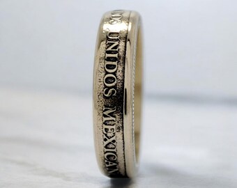 Mexiko Peso Ring, Ring mit Mexiko Wappen, mexikanischer Münzring, Mexiko Ring für Frau, Peso Mexicano Ring, Mexiko alte Münze Ring, Mexiko Ring Frau
