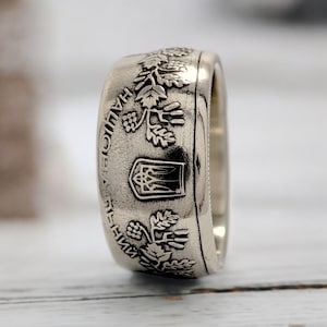 Coin Ring Ukraine, Male Ring Ukraine, Woman Ring Made In Ukraine, Ukraine Custom Ring, Ukraine Ring With Trident, Woman Ukraine Ring
