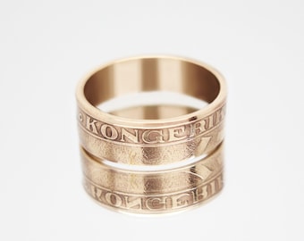Anello con moneta in corona norvegese, anello Norge, anello con denaro norvegese, anello con cervo norvegese, anello uomo Norvegia, anello con moneta norvegese, anello con moneta uomo Norvegia, anello Norvegia
