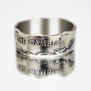 Gambia Coin Ring 1 dalasi 1998, coin ring for men, womens coin ring, mens coin ring, money ring