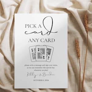Playing Card Wedding Guest Book Sign: Editable Template (Digital File)