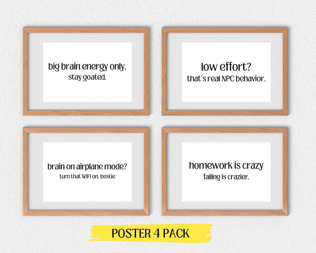 Funny Gen Z Slang Classroom Poster Set: Middle & High School Decor ...