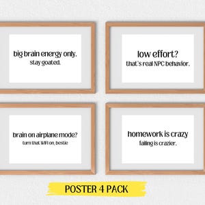 Gen Z Slang Classroom Posters | Funny 4-Pack | Digital Teacher Decor for Middle & High School | Instant Download