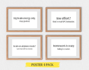 Funny Gen Z Slang Classroom Poster Set: Middle & High School Decor (Digital Download)