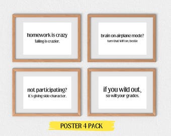 Funny Gen Z Teacher Posters: Middle & High School Classroom Decor (Digital Prints)