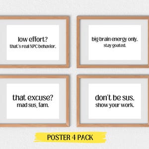 Funny Gen Z Classroom Posters: Trendy Teacher Decor (4-Pack Digital Download)