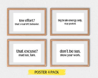 Funny Gen Z Classroom Posters: Trendy Teacher Decor (4-Pack Digital Download)