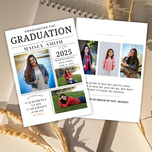 Anuncio de graduación de secundaria personalizado / Tarjeta de graduación con foto personalizada / Clase de 2025 / Revelación de la futura universidad / Descarga digital