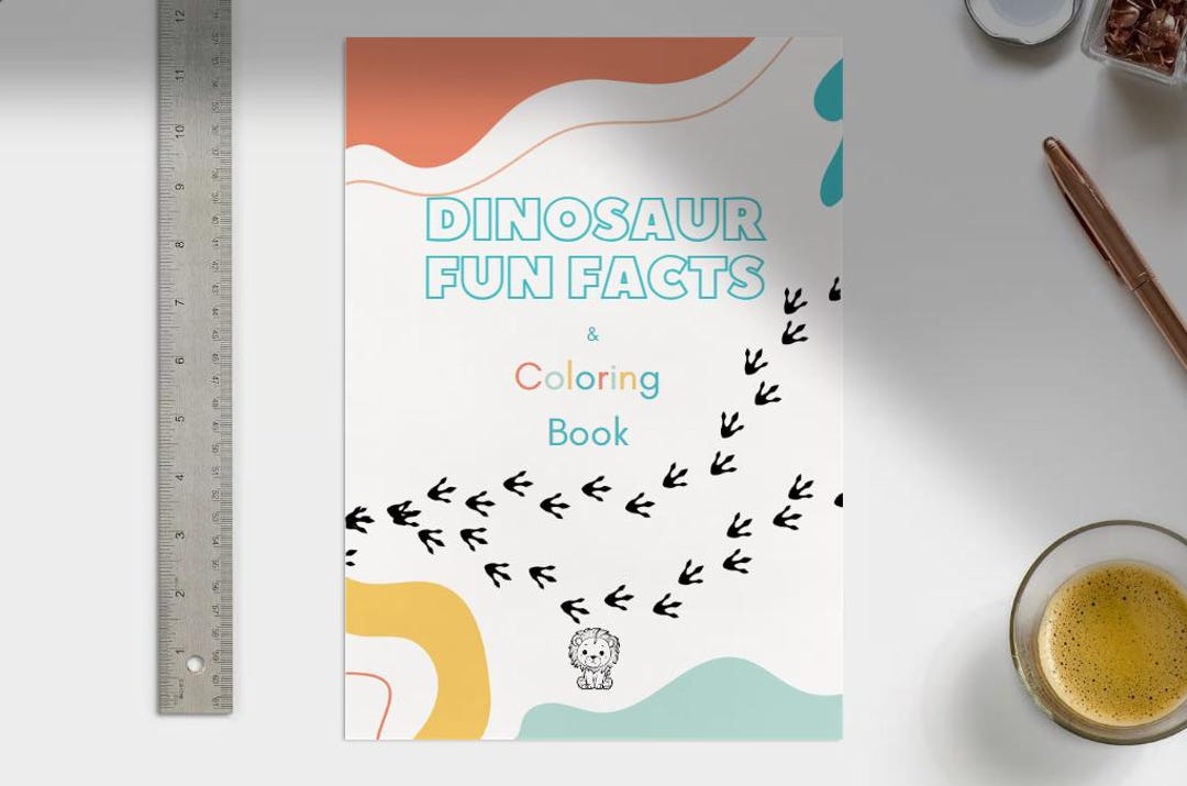 Dinosaur Fun Facts Coloring Book Etsy