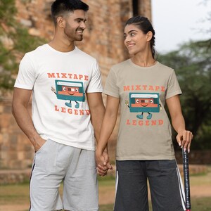 Retro Cassette T-Shirt - Sizes XS-5XL, cotton tee, colors beige, white, green, and black