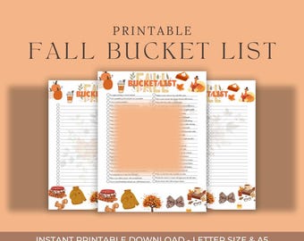 Lista de actividades para el otoño - 50 ideas para el otoño - Página de diario imprimible - Actividades de otoño - Actividades de otoño - Lista de tareas para el otoño - Lista de tareas para el otoño - PDF