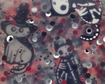 Psycho Cat themed - Pick Pad for Heavy Pickers, Oddly Satisfying Sensory Fidget, Alternate to Skin Picking and Nail Biting