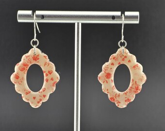 Earring with sterling silver on a sterling silver fish hook