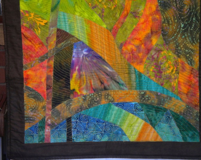 Fabric Art Wall Hanging Titled Under the Bridge Etsy