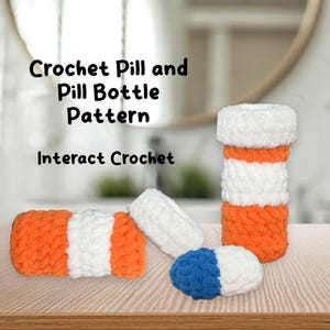 PATTERN PDF ONLY: Crochet Pill and Pill Bottle Plush Interactive Toy
