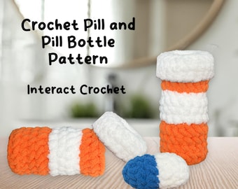 PATTERN PDF ONLY: Crochet Pill and Pill Bottle Plush Interactive Toy