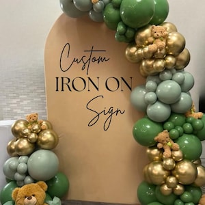 Custom Party Backdrop Sign - Iron On Sign - Iron On - Custom Iron On Sign