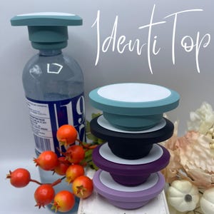 BPA Free, Easy Grip Silicone Bottle Cap Protector for Personalization and Hygienic, Identification, Reserve, Water Bottle Cap Identifier