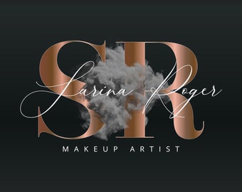 Wasserfarben Rauch Logo, Gold Glitter, Beauty Salon Branding (Digitaler Download)