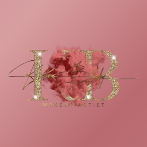 Gold Pink Beauty Logo, Smoke Logo, Glitter Logo, Makeup Artist Logo, Boutique Logo, Lashes Logo, Nails Logo, Hair Logo