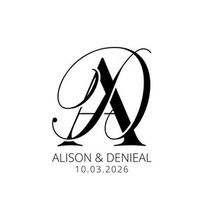 Diseño de logotipo de boda moderno, monograma de boda, monograma de pareja, logotipo de letra inicial, monograma empresarial, calcomanía de pista de baile