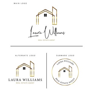 Premade Real Estate Logo Design, Modern Realtor Logo, House Logo, Premade Logo, Gold Real Estate Logo , Minimalist Logo, Key Signature Logo