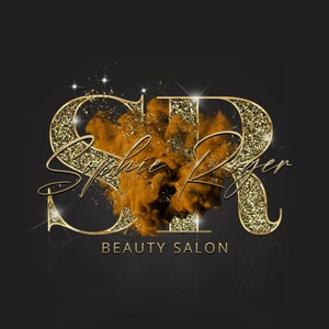 Beauty Logo, Glitter Logo, Sparkle Glitter Logo, Rose Brown Logo, Smoke Logo, Premade Logo, Gold Logo, Cosmetics Logo, Salon Logo
