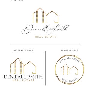 Premade Real Estate Logo, Realtor Logo, Gold Real Estate Logo, Interior Designer Logo, Signature Logo, Premade Logo Design, Modern Logo