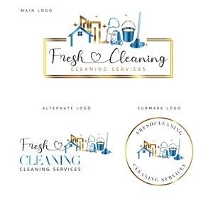 Schoonmaaklogo, Housemaid-logo, Schoonmaak Luxe-logo, Schoonmaaklogo huis, Stofzuiger, Schoonmaakservicelogo, Ontwerp schoonmaaklogo