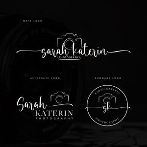 Minimalistisches Fotografie-Logo, handgeschriebenes Signatur-Wasserzeichen (Digitaler Download)