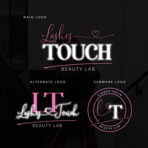 3 つのロゴ デザイン セット、ラッシュ ロゴ、ヘア ロゴ、DIY ビューティー ロゴ、ロゴ テンプレート、MUA メイクアップ ロゴ、ネイル ロゴ、既成のロゴ デザイン、編み込みロゴ