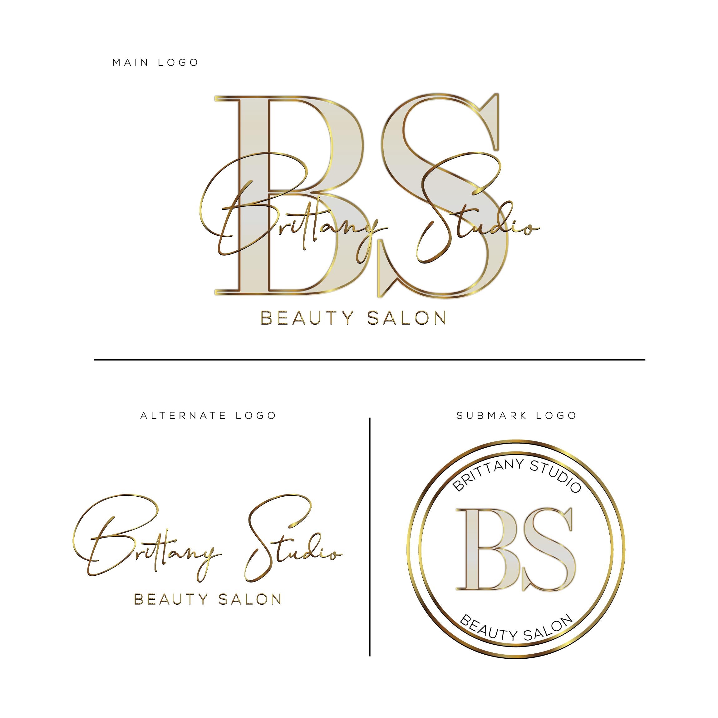 Modern beauty gold logo design, shiny logo, Salon logo, makeup logo, luxury business logo, premium logo, aesthetics logo, brows lashes