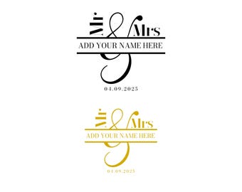 Mr and Mrs Split Monogram SVG, Wedding Sign (Digital Files)