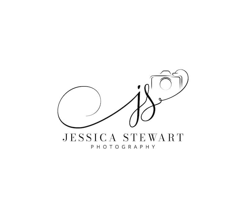 Cursive Camera Icon Photography Logo, Signature Logo, Circle Logo, Camera Logo ...
